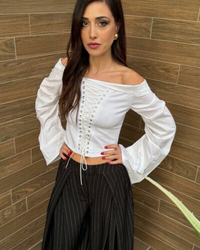 Top Luna Bianco con lacci